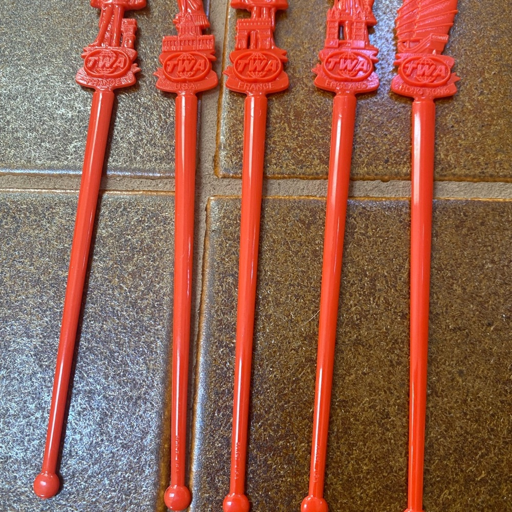 Red TWA Vintage Stir Sticks - Set of 5